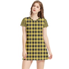 Black And Yellow Small Plaids Women s Sports Skirt by ConteMonfrey