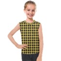 Black and yellow small plaids Kids  Mesh Tank Top View1