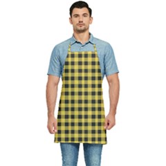 Black And Yellow Small Plaids Kitchen Apron by ConteMonfrey