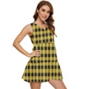 Black and yellow small plaids Tiered Sleeveless Mini Dress View2