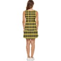 Black and yellow small plaids Tiered Sleeveless Mini Dress View4