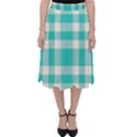 Turquoise Plaids Classic Midi Skirt View1