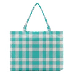 Turquoise Plaids Medium Tote Bag by ConteMonfrey