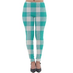 Turquoise Plaids Lightweight Velour Leggings by ConteMonfrey