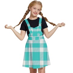 Turquoise Plaids Kids  Apron Dress by ConteMonfrey