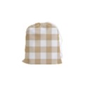 Clean brown and white plaids Drawstring Pouch (Small) View1