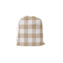 Clean brown and white plaids Drawstring Pouch (Small) View2