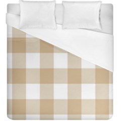 Clean Brown And White Plaids Duvet Cover (king Size) by ConteMonfrey