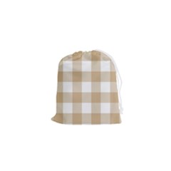 Clean Brown And White Plaids Drawstring Pouch (xs) by ConteMonfrey