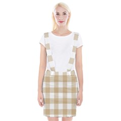 Clean Brown And White Plaids Braces Suspender Skirt by ConteMonfrey