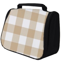 Clean Brown And White Plaids Full Print Travel Pouch (big) by ConteMonfrey