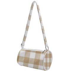 Clean Brown And White Plaids Mini Cylinder Bag by ConteMonfrey