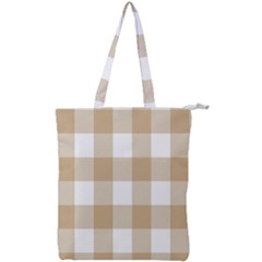 Clean Brown And White Plaids Double Zip Up Tote Bag by ConteMonfrey