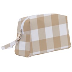 Clean Brown And White Plaids Wristlet Pouch Bag (large) by ConteMonfrey