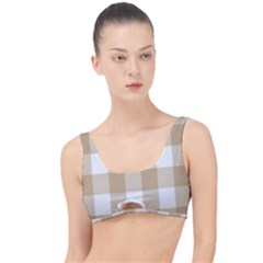 Clean Brown And White Plaids The Little Details Bikini Top by ConteMonfrey