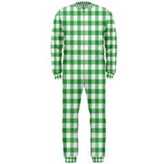 Straight Green White Small Plaids Onepiece Jumpsuit (men) by ConteMonfrey