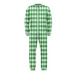 Straight Green White Small Plaids Onepiece Jumpsuit (kids) by ConteMonfrey