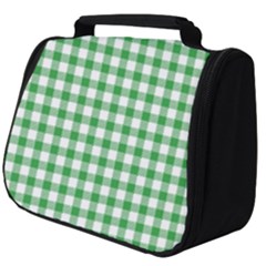 Straight Green White Small Plaids Full Print Travel Pouch (big) by ConteMonfrey