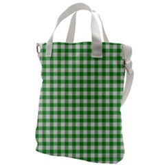 Straight Green White Small Plaids Canvas Messenger Bag by ConteMonfrey