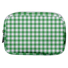 Straight Green White Small Plaids Make Up Pouch (small) by ConteMonfrey