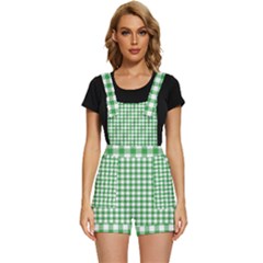 Straight Green White Small Plaids Short Overalls by ConteMonfrey