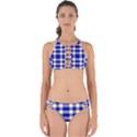 Blue Plaids bic big plaids Perfectly Cut Out Bikini Set View1