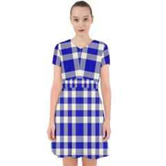 Blue Plaids Bic Big Plaids Adorable In Chiffon Dress by ConteMonfrey