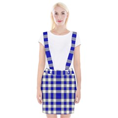 Blue Plaids Bic Big Plaids Braces Suspender Skirt by ConteMonfrey