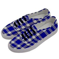 Blue Plaids Bic Big Plaids Men s Classic Low Top Sneakers by ConteMonfrey