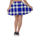 Blue Plaids bic big plaids Velvet Skater Skirt View2