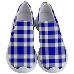 Blue Plaids Bic Big Plaids Women s Lightweight Slip Ons by ConteMonfrey