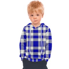 Blue Plaids Bic Big Plaids Kids  Overhead Hoodie by ConteMonfrey