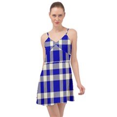 Blue Plaids Bic Big Plaids Summer Time Chiffon Dress by ConteMonfrey