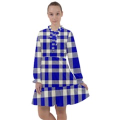 Blue Plaids Bic Big Plaids All Frills Chiffon Dress by ConteMonfrey