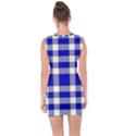 Blue Plaids bic big plaids Lace Up Front Bodycon Dress View2