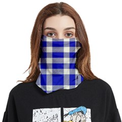 Blue Plaids Bic Big Plaids Face Covering Bandana (two Sides) by ConteMonfrey