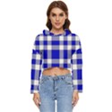 Blue Plaids bic big plaids Women s Lightweight Cropped Hoodie View1