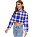 Blue Plaids bic big plaids Women s Lightweight Cropped Hoodie View2