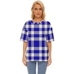 Blue Plaids Bic Big Plaids Oversized Basic Tee by ConteMonfrey