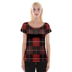 Modern Red Plaids Cap Sleeve Top