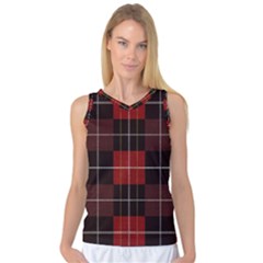 Modern Red Plaids Women s Basketball Tank Top by ConteMonfrey