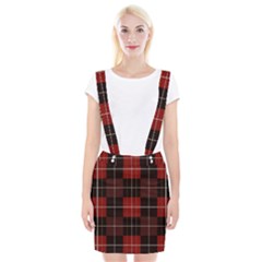 Modern Red Plaids Braces Suspender Skirt by ConteMonfrey