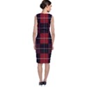 Modern Red Plaids Sleeveless Velvet Midi Dress View2