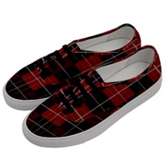 Modern Red Plaids Men s Classic Low Top Sneakers by ConteMonfrey