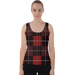 Modern Red Plaids Velvet Tank Top by ConteMonfrey