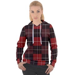 Modern Red Plaids Women s Overhead Hoodie by ConteMonfrey