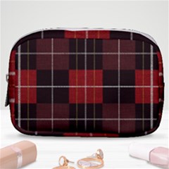 Modern Red Plaids Make Up Pouch (small) by ConteMonfrey