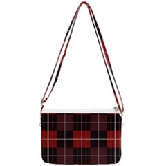 Modern Red Plaids Double Gusset Crossbody Bag by ConteMonfrey