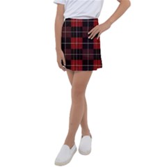 Modern Red Plaids Kids  Tennis Skirt by ConteMonfrey