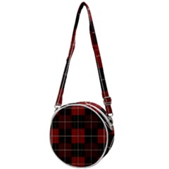 Modern Red Plaids Crossbody Circle Bag by ConteMonfrey